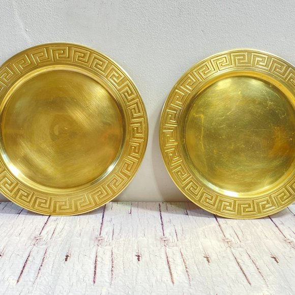 Vintage Brass Tray Set Of 1, Brass Tray with Engraved, Plate with handmade - Picture 1 of 10